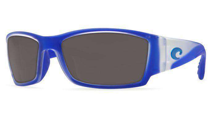 Corbina Matte Crystal Sunglasses with Gray Mirror 580P Lenses by Costa Del Mar - Country Club Prep