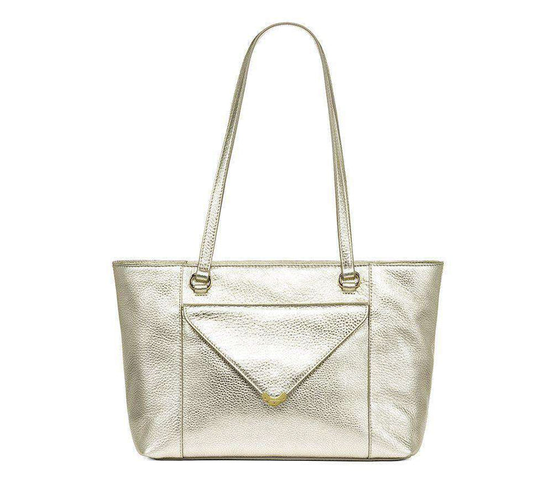 Celeste Leather Tote in Platinum by Jack Rogers - Country Club Prep