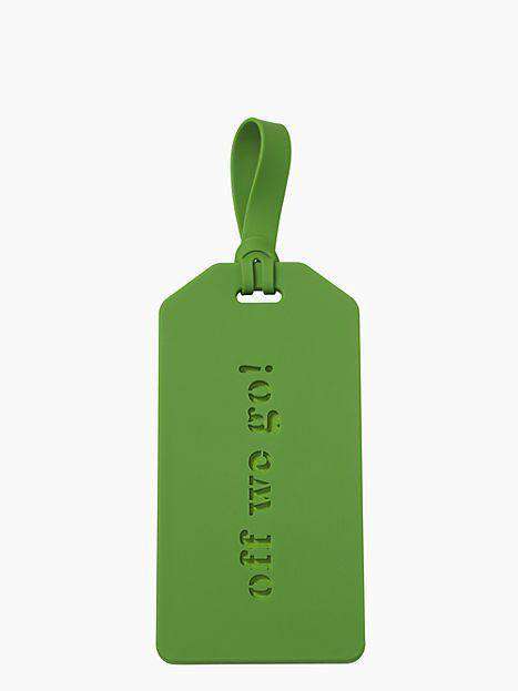 Kate Spade New York Off We Go Luggage Tag in Green Country Club Prep