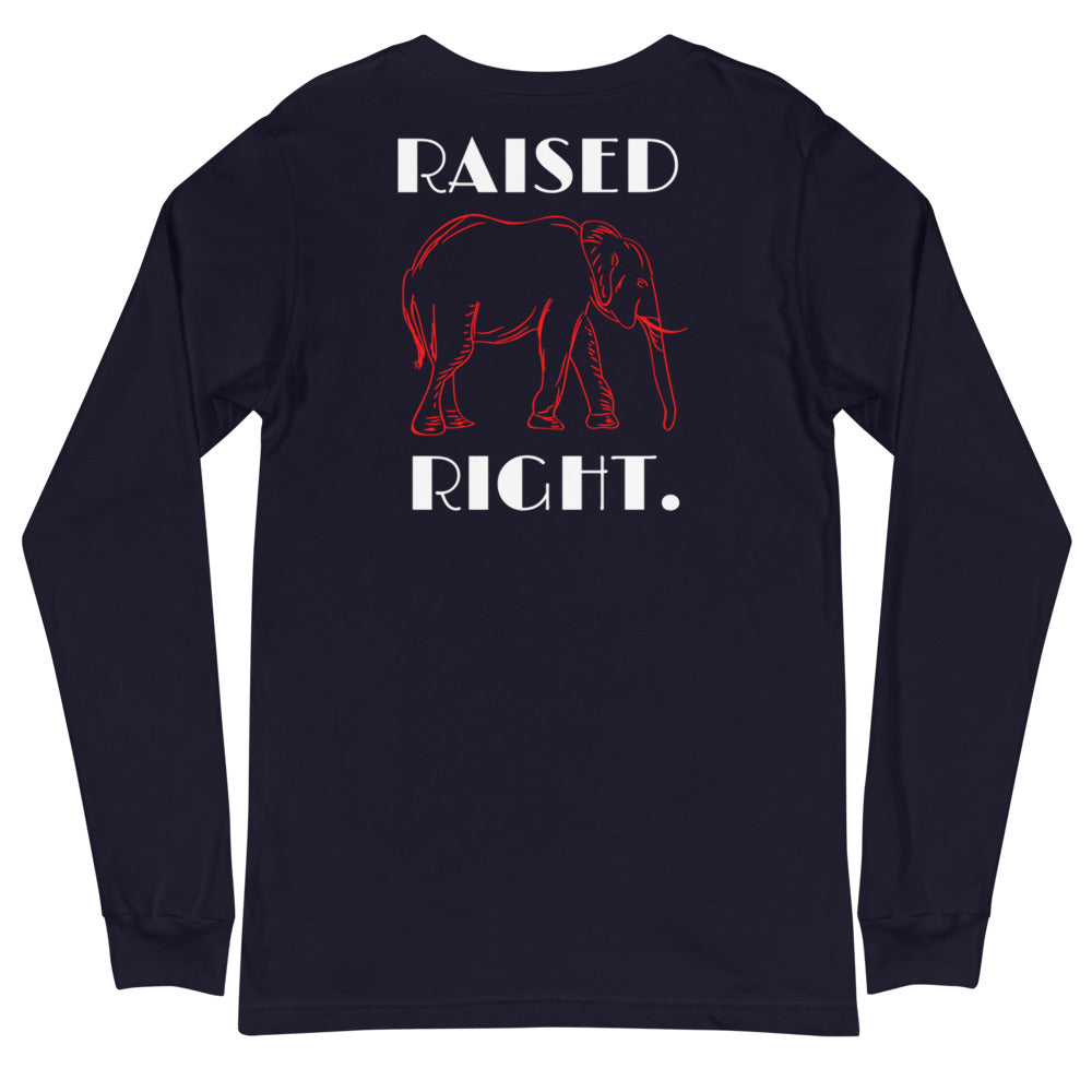 Raised Right Long Sleeve Tee by Full Time American - Country Club Prep