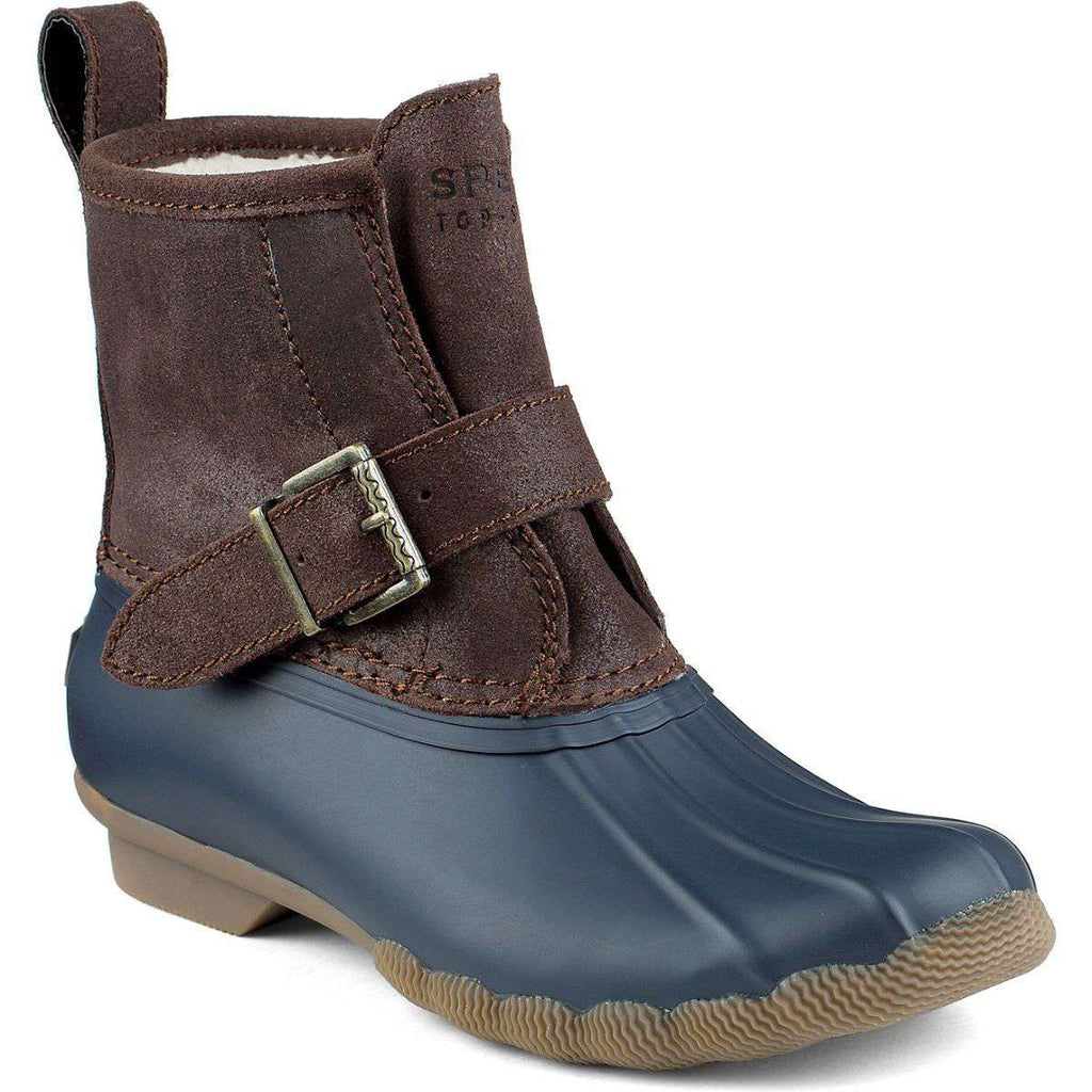 Sperry Women's RIP Water Duck Boot in Brown/Navy – Country Club Prep - Main Image