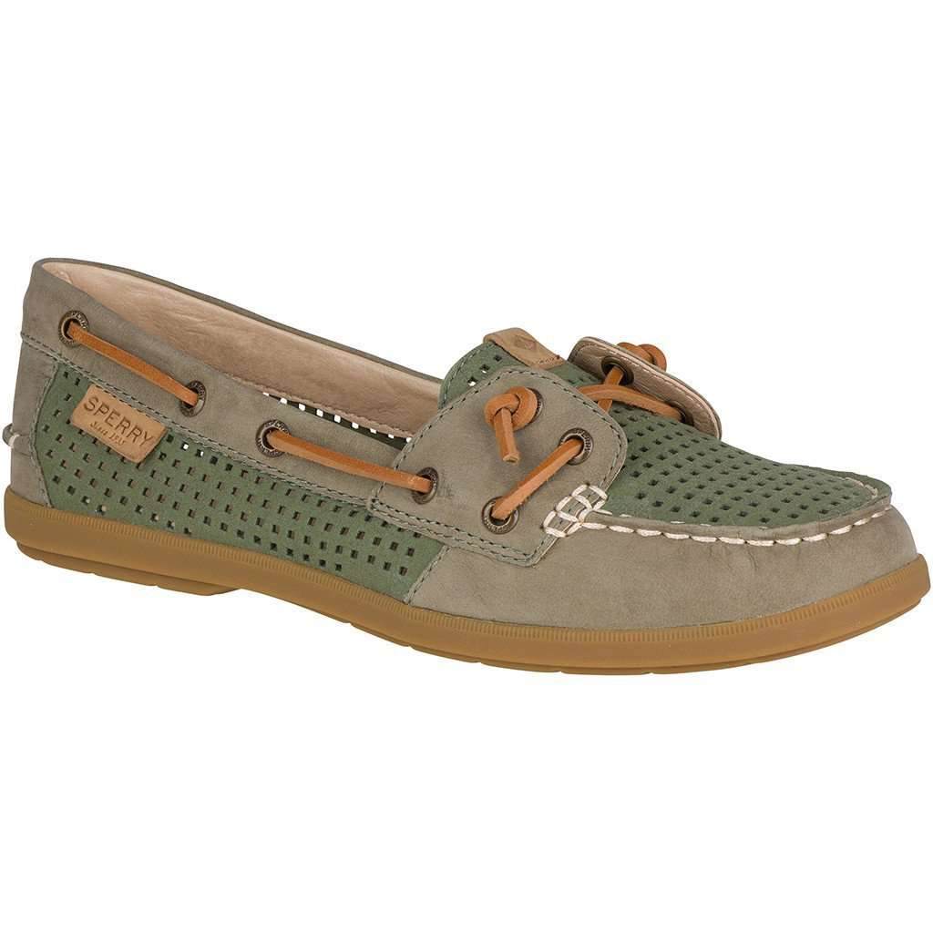 Sperry Women's Coil Ivy Perforated Boat Shoe in Olive – Country
