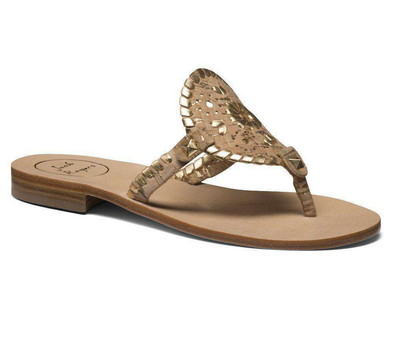 Georgica Sandal in Cork and Gold by Jack Rogers - Country Club Prep