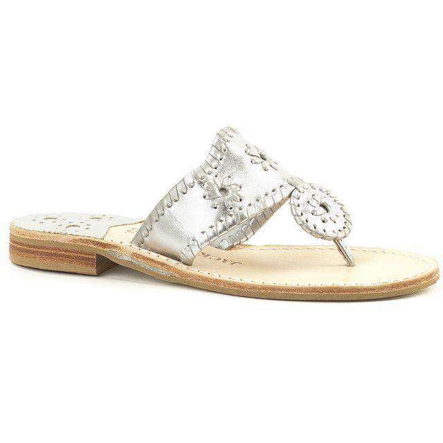 Hamptons Jack Sandal in Silver by Jack Rogers - Country Club Prep