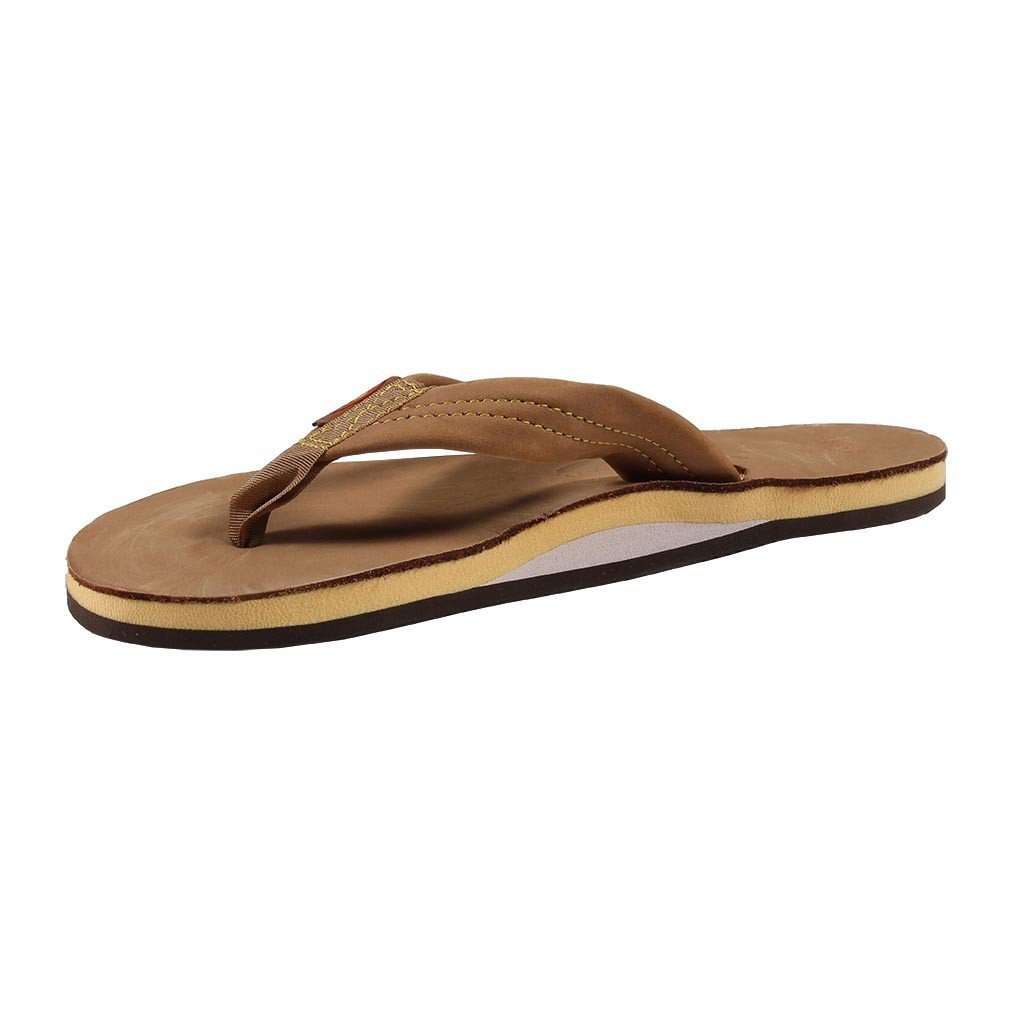 Women's Single Layer Premier Leather Sandal in Sierra Brown with Lemon Arch by Rainbow Sandals - Country Club Prep