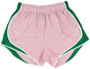 Shorties Shorts in Pink Seersucker with Mint Panel by Lauren James - Country Club Prep