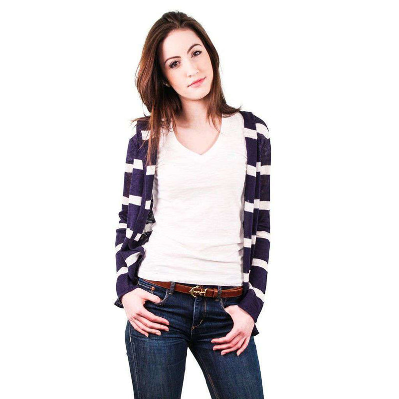 Cooten Bay Cardigan in Navy and Stone by Hiho - Country Club Prep