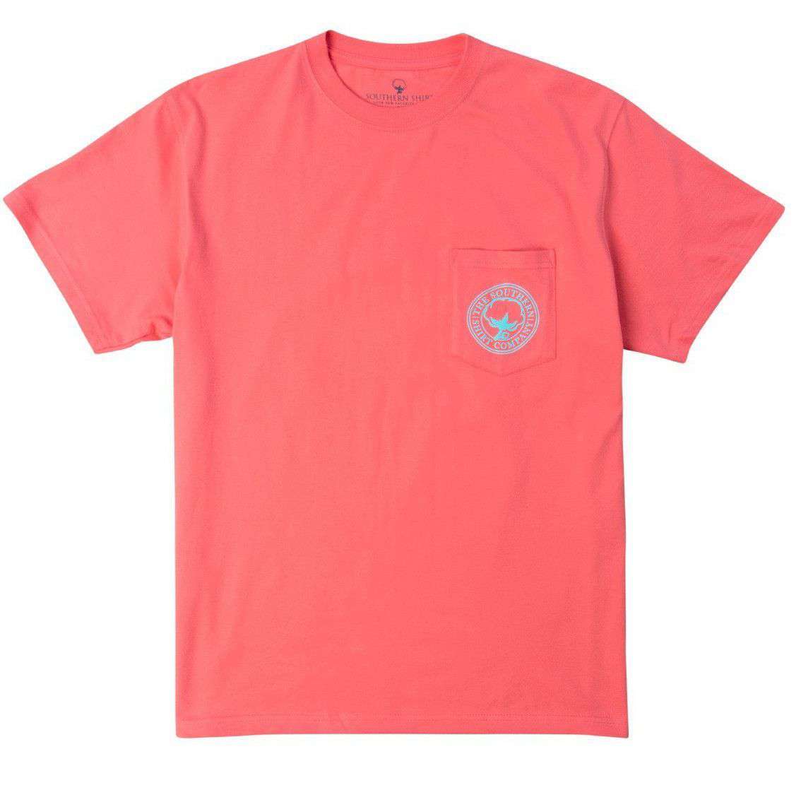 Floral Logo Tee Shirt in Sugar Coral by The Southern Shirt Co. - Country Club Prep