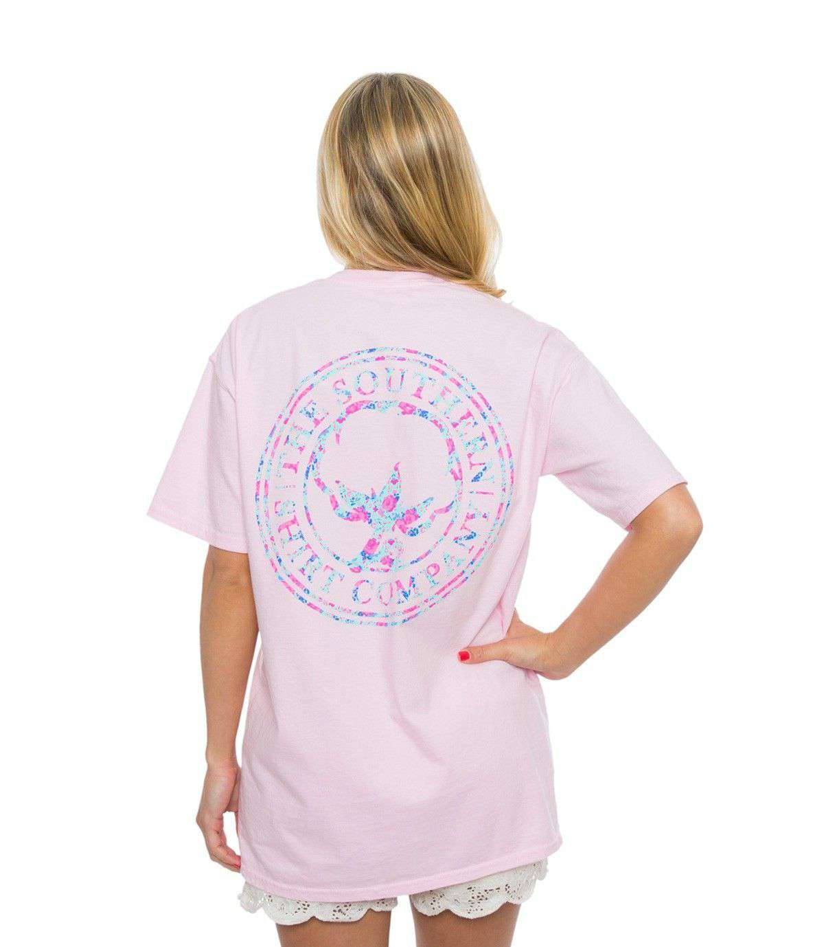 Flower Logo Short Sleeve Tee in Blossom Pink by The Southern Shirt Co. - Country Club Prep