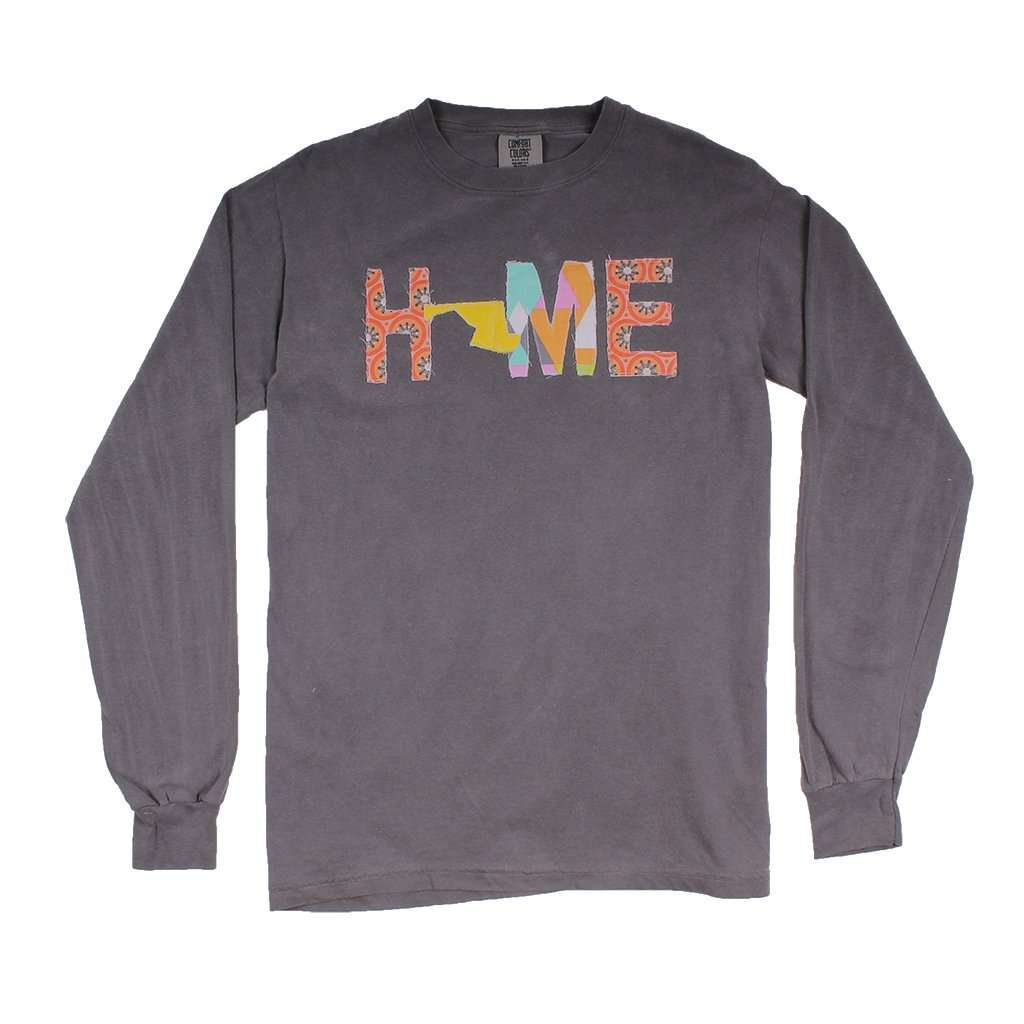 Maryland Home Long Sleeve Tee in Gray by Southern Roots, image size:1024x1024