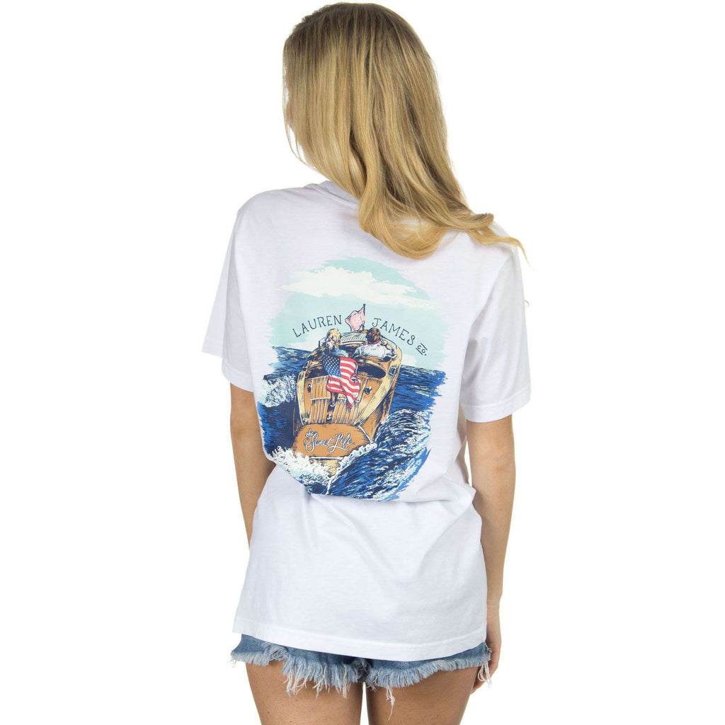 Lauren James On the Lake Sweet Life Tee in White – Country Club Prep