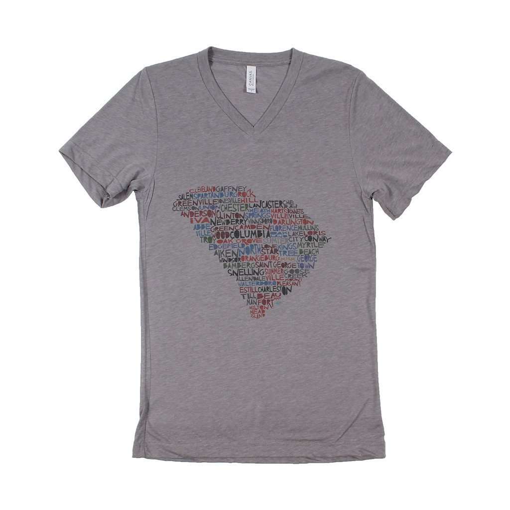 South Carolina Cities and Towns V-Neck by Southern Roots - Country Club Prep