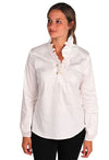 The Long Sleeve Elizabeth Shirt in Whisper White by Elizabeth McKay - Country Club Prep