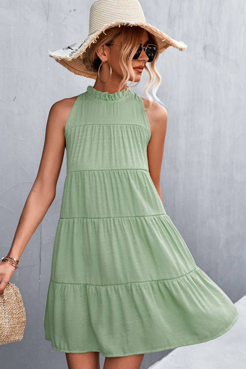 Grecian Tiered Sleeveless Dress - Country Club Prep