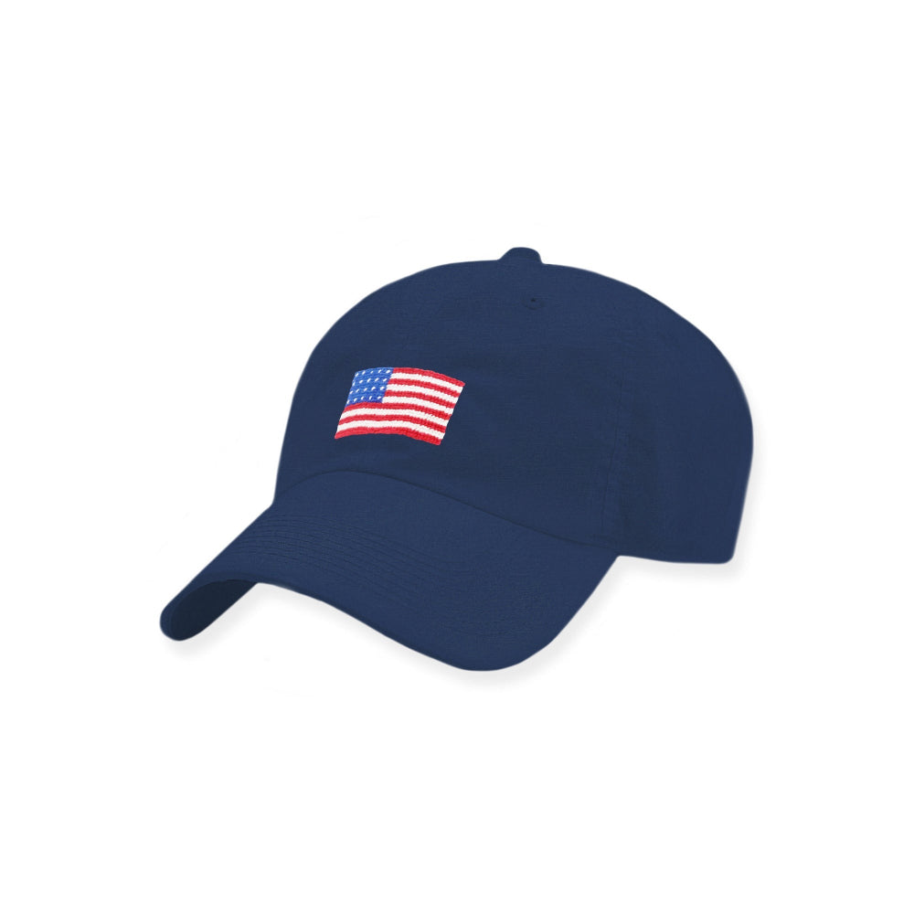 American Flag XL Fit Needlepoint Performance Hat by Smathers & Branson - Country Club Prep