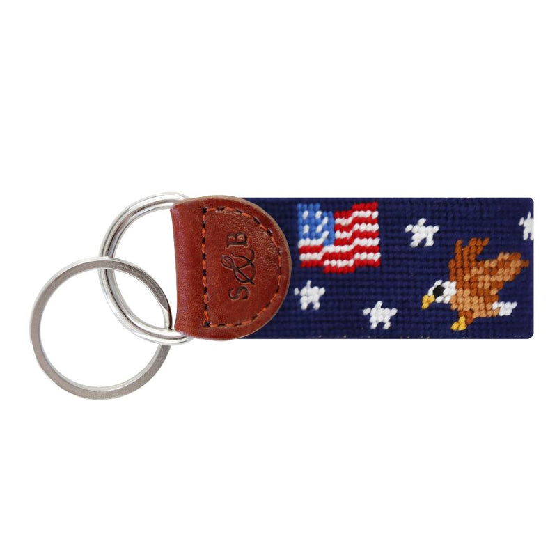 Americana Pattern Needlepoint Key Fob by Smathers & Branson - Country Club Prep