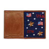 Americana Pattern Needlepoint Passport Case by Smathers & Branson
