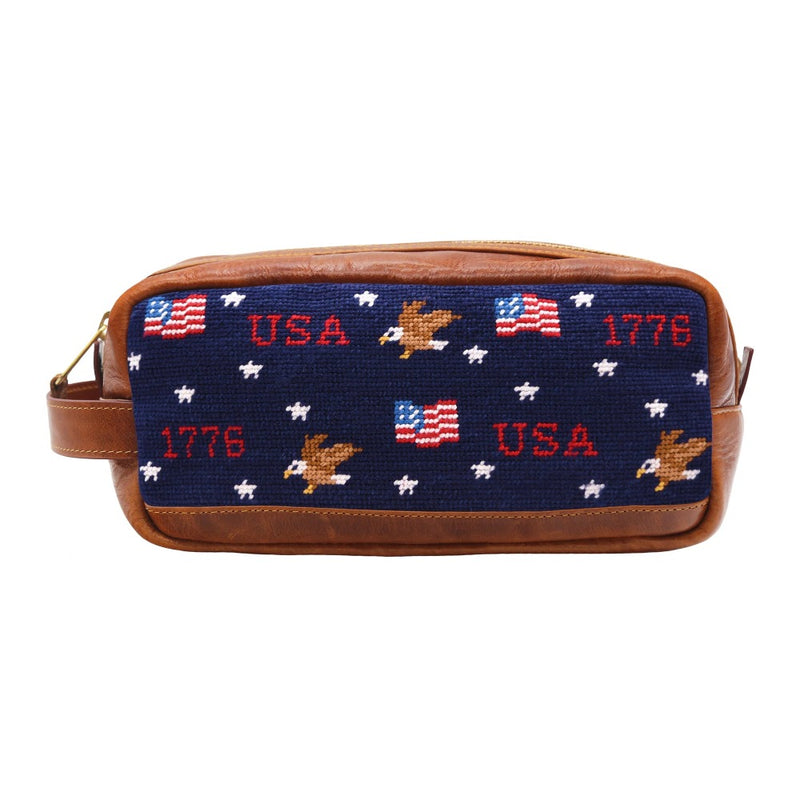 Americana Pattern Needlepoint Toiletry Bag by Smathers & Branson - Country Club Prep