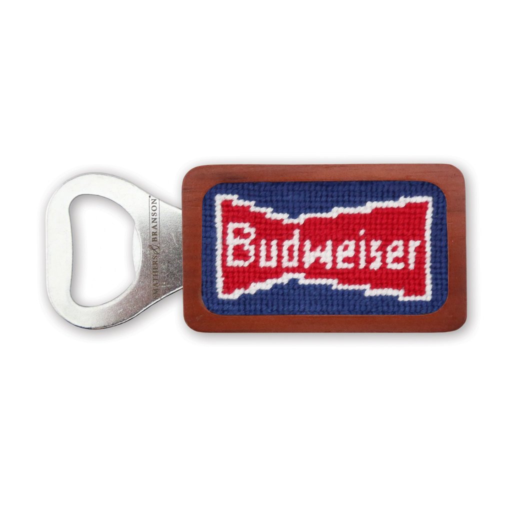 Budweiser Vintage Bow Tie Needlepoint Bottle Opener by Smathers & Branson - Country Club Prep