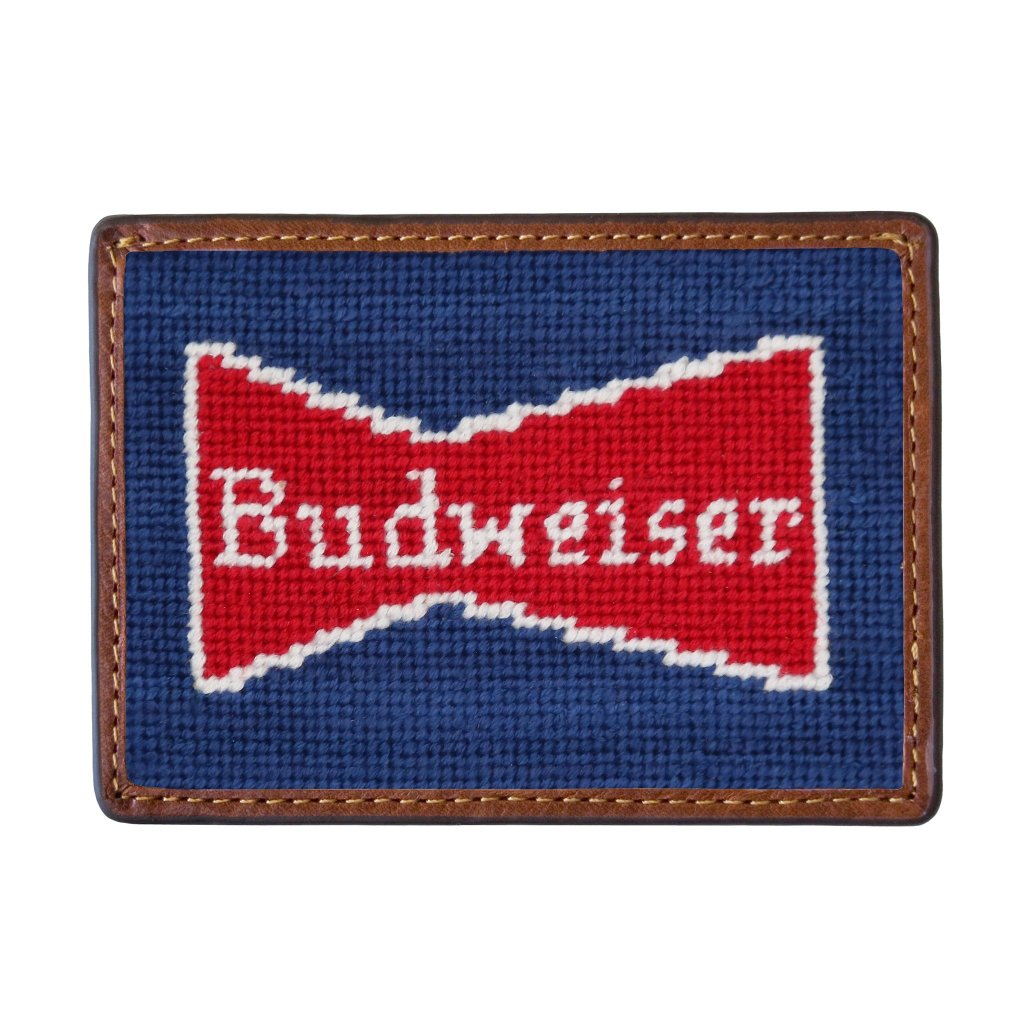 Budweiser Vintage Bow Tie Needlepoint Credit Card Wallet by Smathers & Branson - Country Club Prep