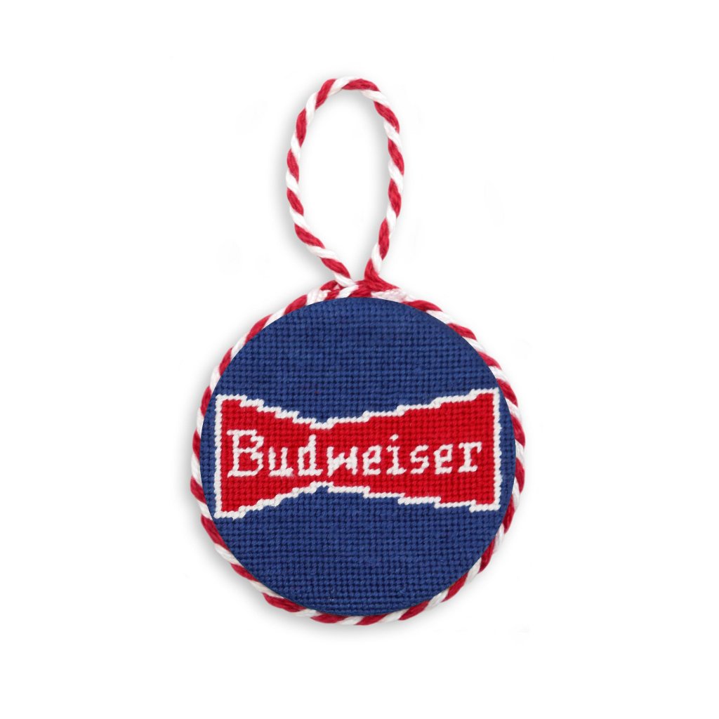 Budweiser Vintage Bow Tie Needlepoint Ornament by Smathers & Branson - Country Club Prep
