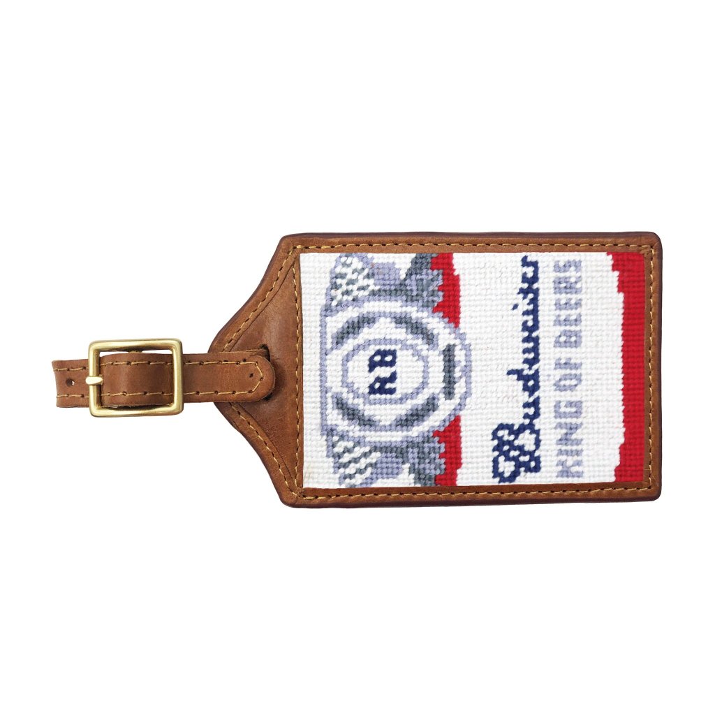 Budweiser Can Needlepoint Luggage Tag by Smathers & Branson - Country Club Prep