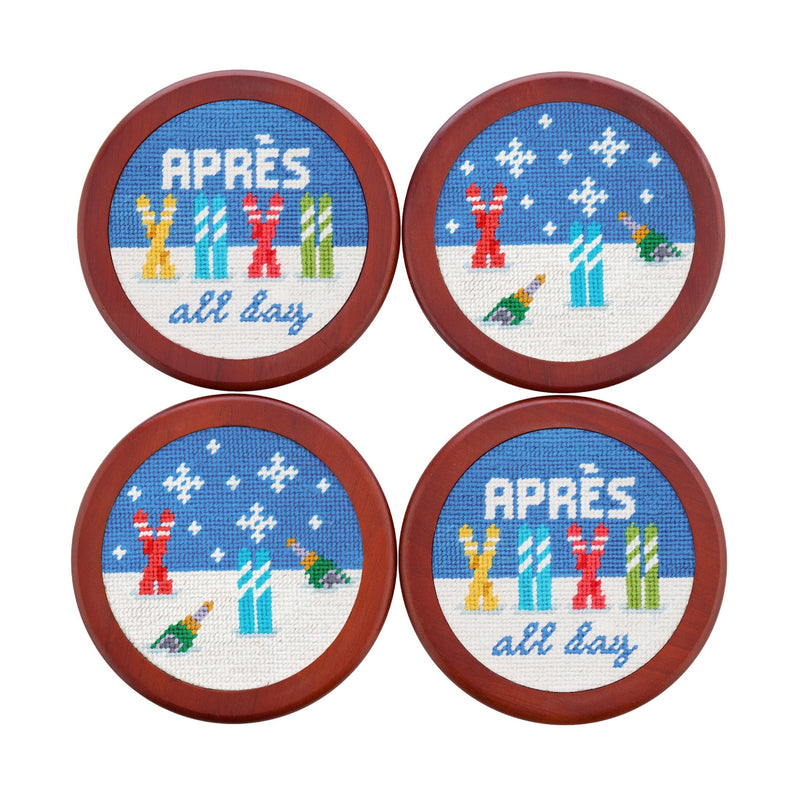 Après All Day Needlepoint Coasters by Smathers & Branson - Country Club Prep