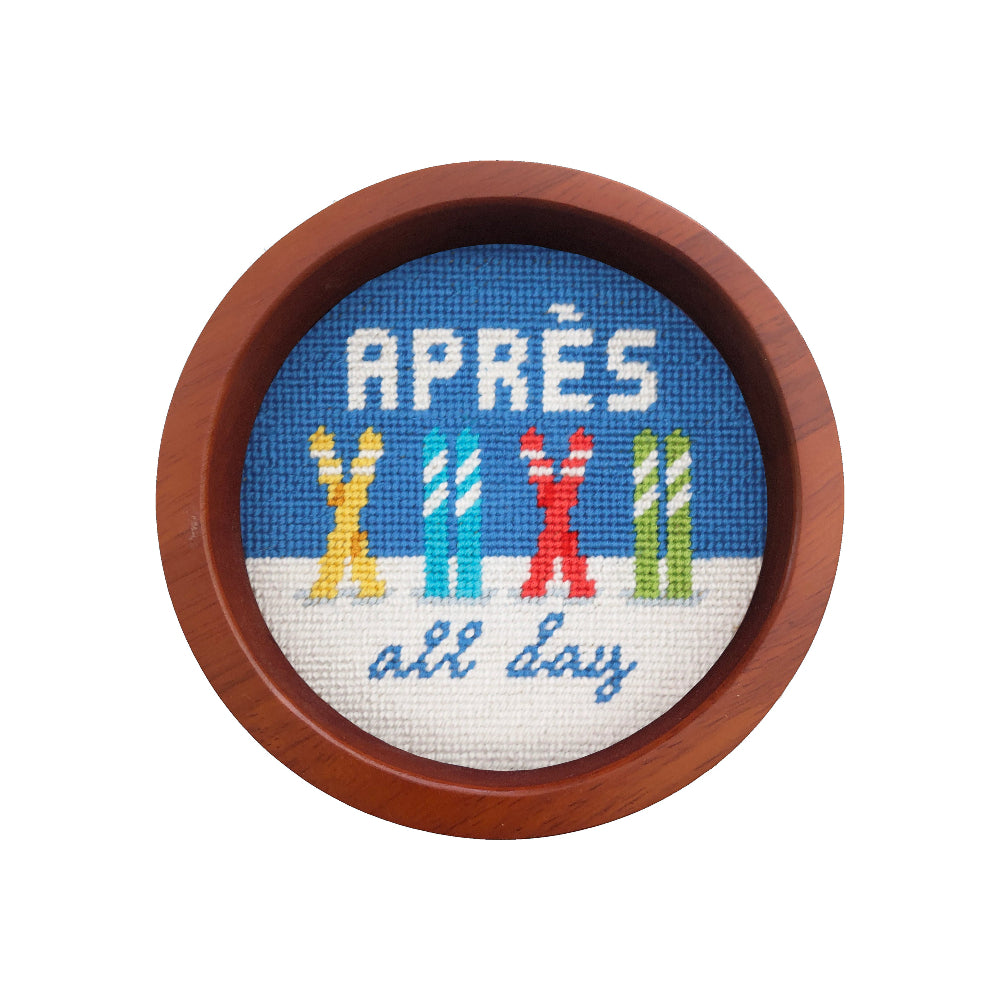 Après All Day Needlepoint Wine Bottle Coaster by Smathers & Branson