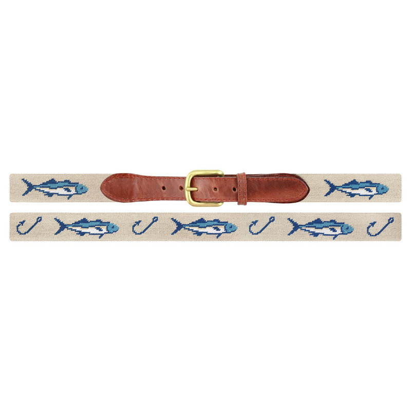 Azul Fish Needlepoint Belt by Smathers & Branson - Country Club Prep