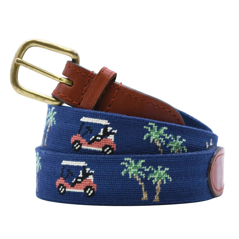 Beachy Golf Needlepoint Belt by Smathers & Branson - Country Club Prep