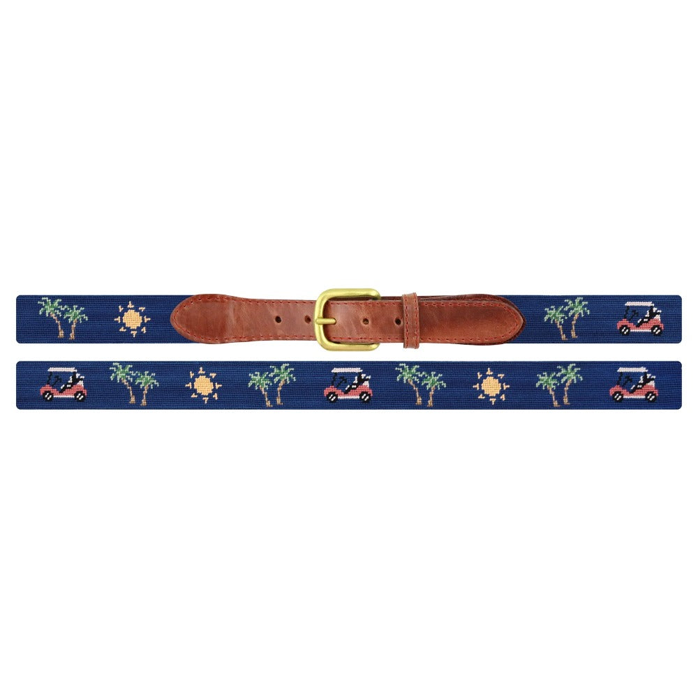 Beachy Golf Needlepoint Belt by Smathers & Branson - Country Club Prep