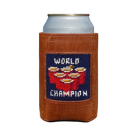 Beer Pong World Champ Needlepoint Can Cooler by Smathers & Branson - Country Club Prep