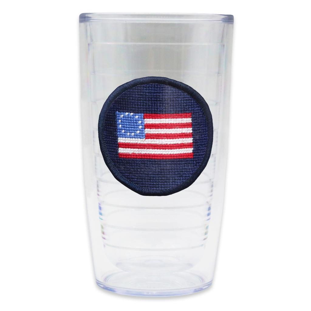 Betsy Ross Flag Needlepoint Tumbler by Smathers & Branson - Country Club Prep