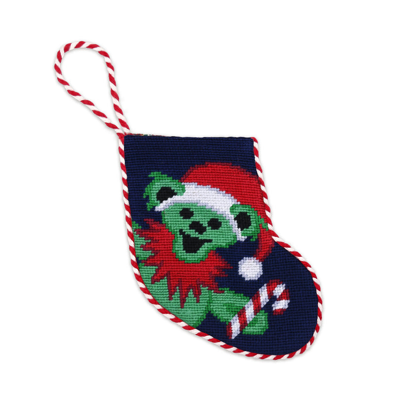 Big Santa Dancing Bear Needlepoint Stocking Ornament by Smathers & Branson