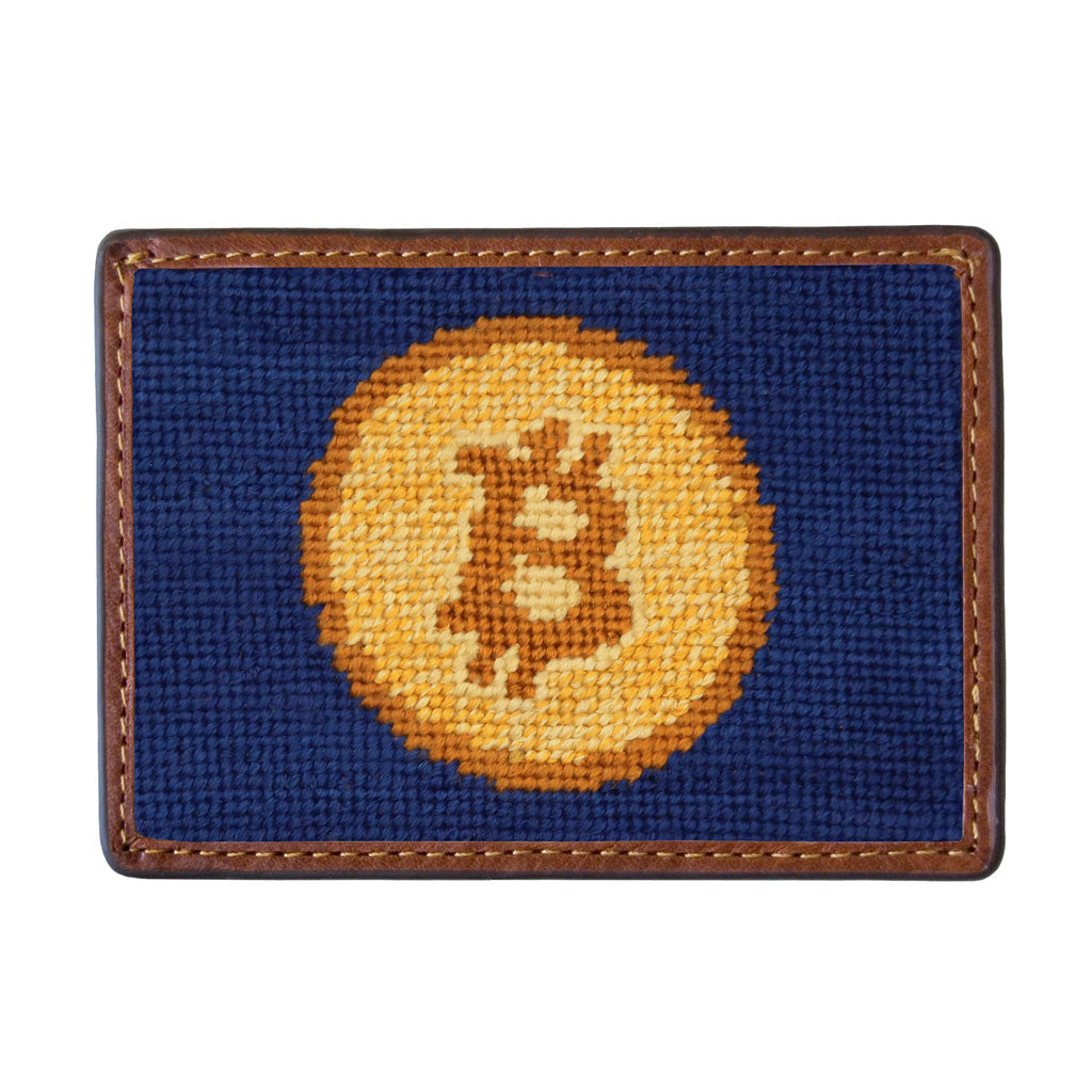 Bitcoin Needlepoint Credit Card Wallet by Smathers & Branson - Country Club Prep