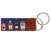 Bourbon Bottles Needlepoint Key Fob by Smathers & Branson