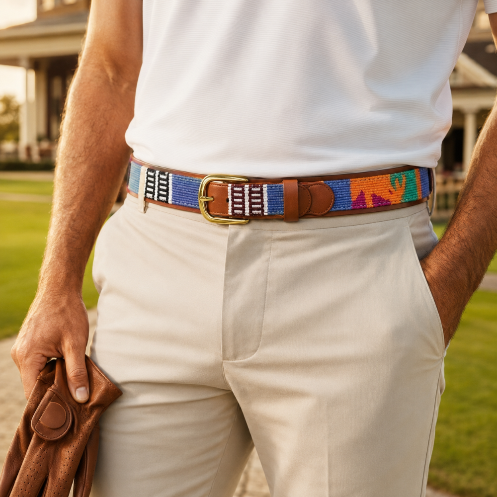 Guatemalan Leather Back Belt by Country Club Prep - Country Club Prep