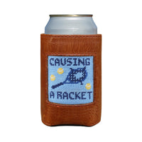 Causing a Racket Needlepoint Can Cooler by Smathers & Branson - Country Club Prep