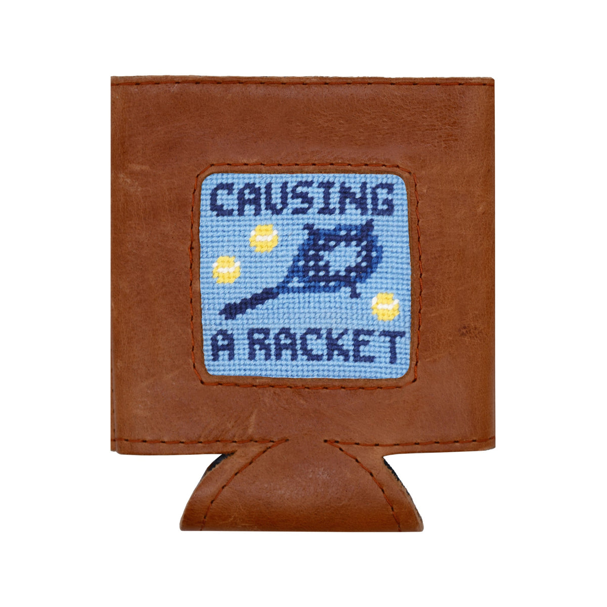 Causing a Racket Needlepoint Can Cooler by Smathers & Branson - Country Club Prep