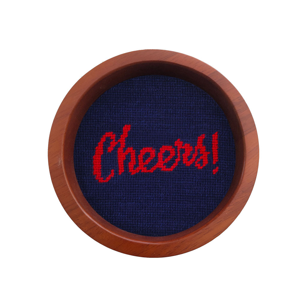 Cheers Needlepoint Wine Bottle Coaster by Smathers & Branson - Country Club Prep