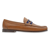 Navy & Pink Surcingle Downing Bit Loafer in Saddle Leather by Smathers & Branson - Country Club Prep