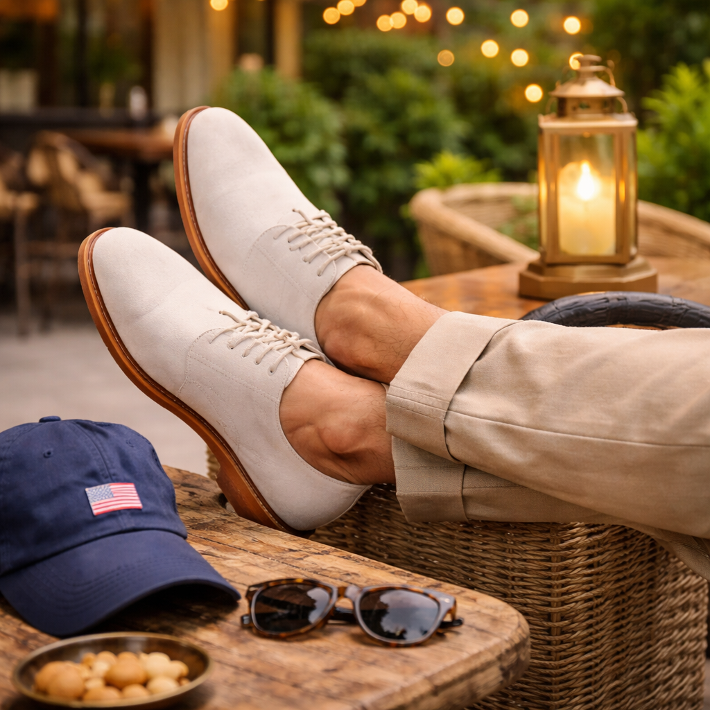 Classic White Suede Sport Buck by Country Club Prep