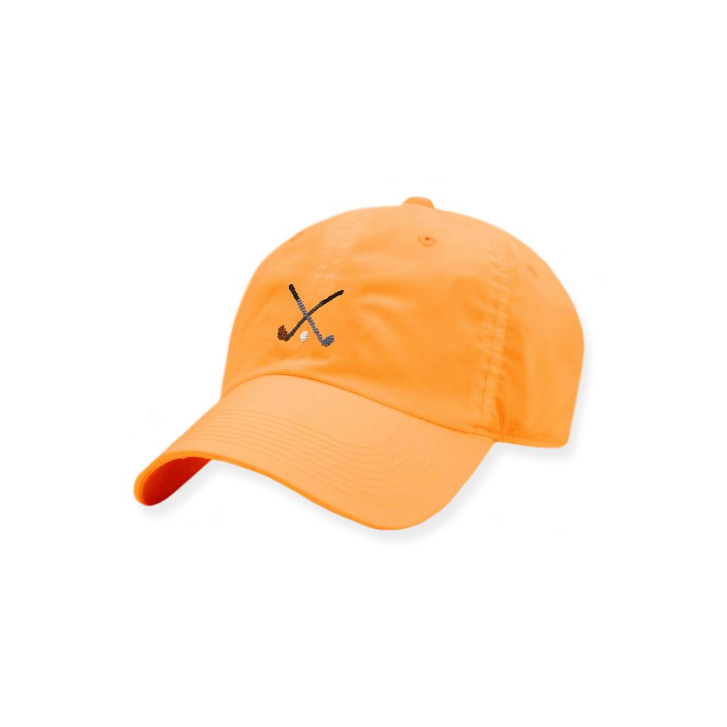 Crossed Clubs Performance Hat in Apricot by Smathers & Branson - Country Club Prep