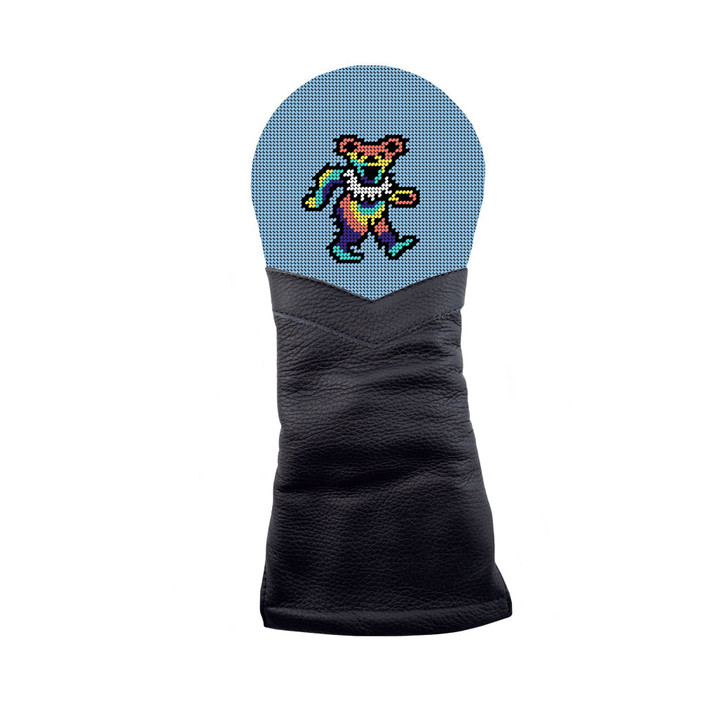Dancing Bear Needlepoint Fairway Wood Headcover in Light Blue by Smathers & Branson - Country Club Prep