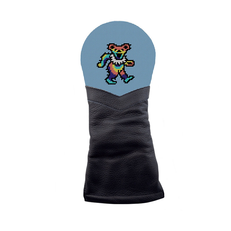 Dancing Bear Needlepoint Fairway Wood Headcover in Light Blue by Smathers & Branson - Country Club Prep