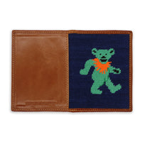 Dancing Bear Needlepoint Passport Case by Smathers & Branson - Country Club Prep