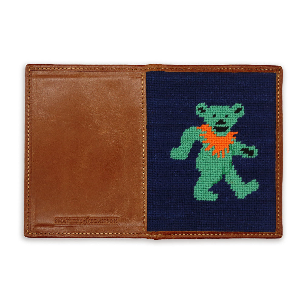 Dancing Bear Needlepoint Passport Case by Smathers & Branson - Country Club Prep