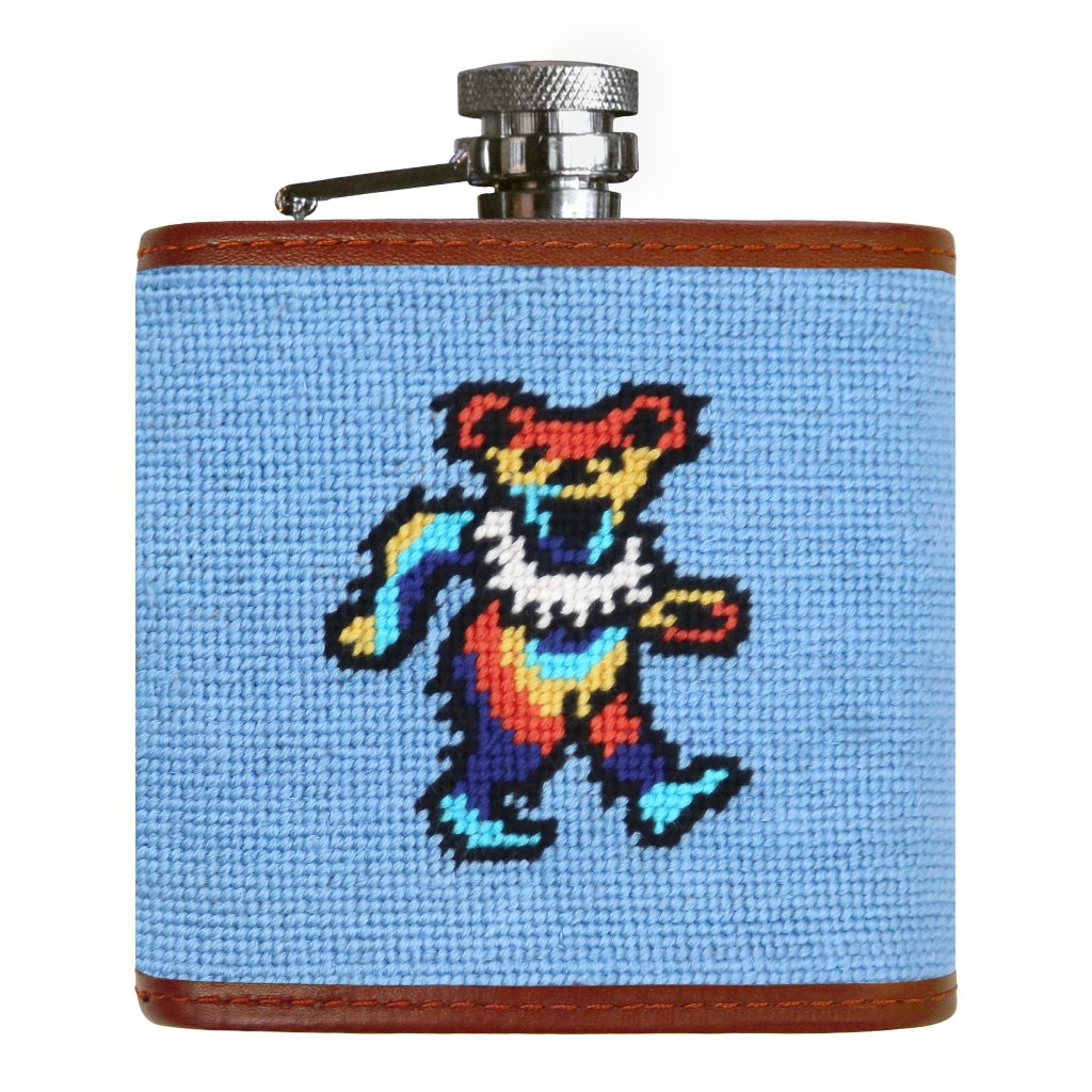Dancing Bear Tie Dye Needlepoint Flask by Smathers & Branson - Country Club Prep