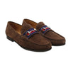 Navy & Red Surcingle Downing Bit Loafer in Espresso Suede by Smathers & Branson - Country Club Prep