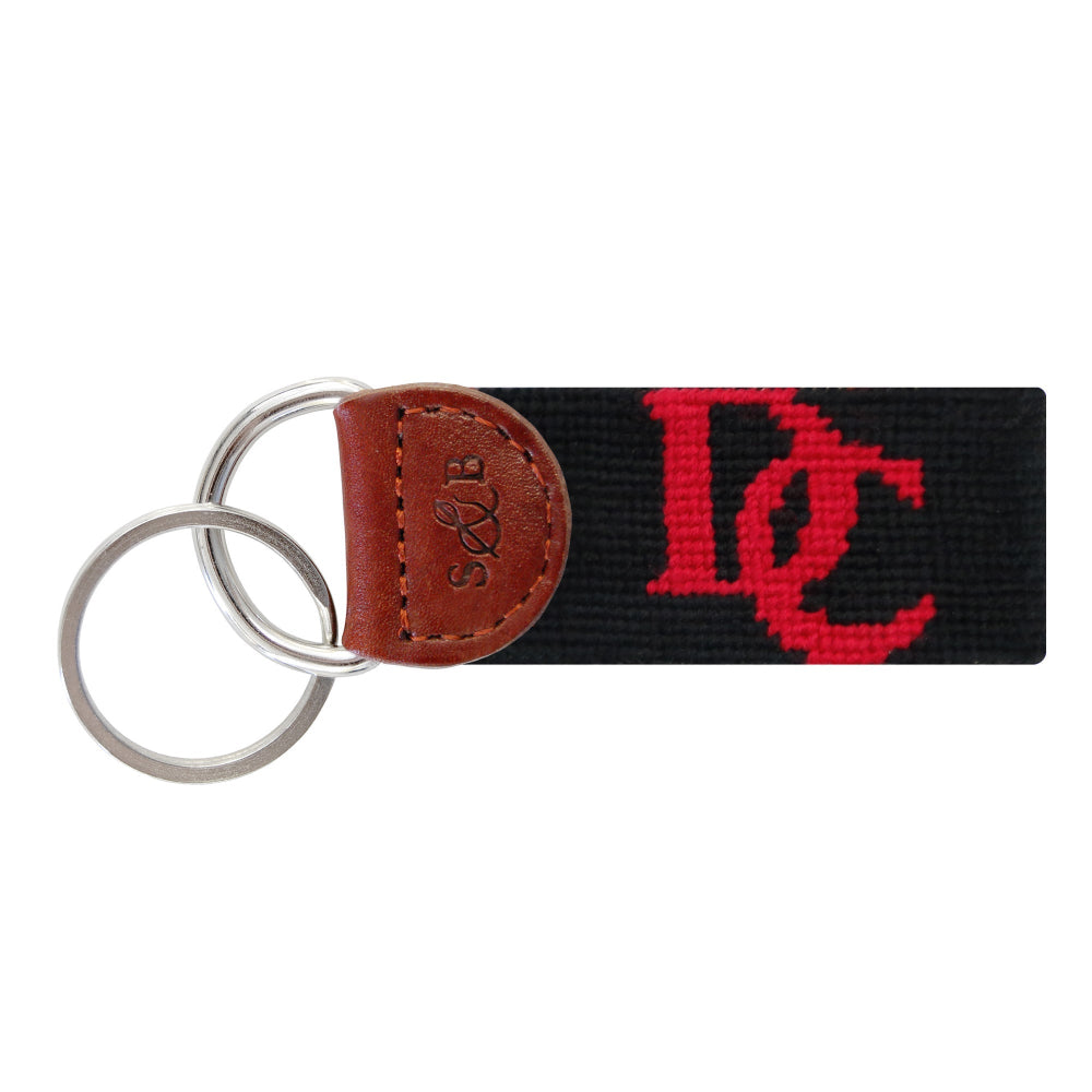 Davidson Needlepoint Key Fob in Black by Smathers & Branson - Country Club Prep